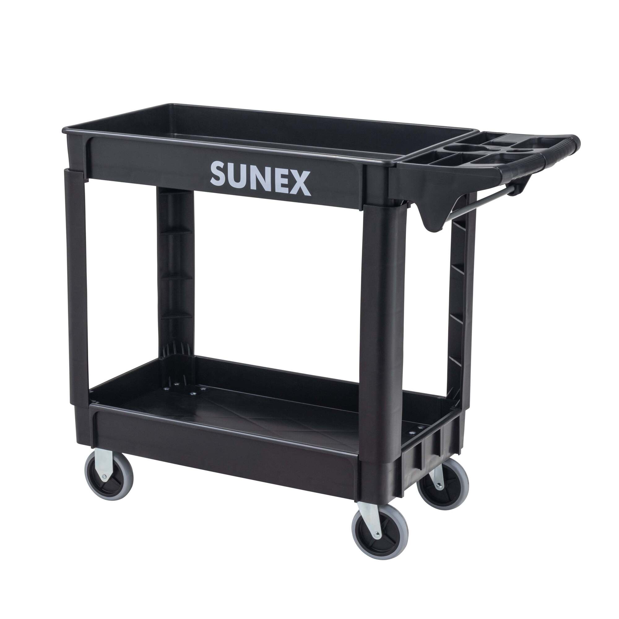 Sunex Tools Polypropylene Utility Cart — 2-Shelf, 500-Lb. Capacity, 33.6in. Height x 41in. Width x 18in. Depth, Model# 8037